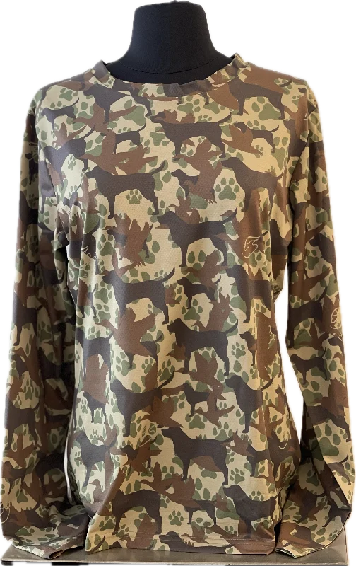 Duck Dog Original Camo - Ladies Long Sleeve Performance T Shirt,  Sunproof SPF 50+ Trendy Short Sleeve Blouse