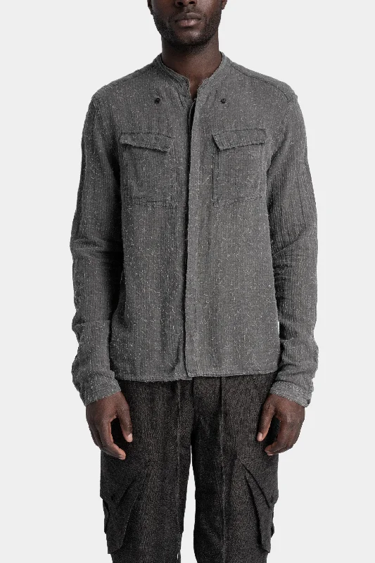 Field shirt, Endo grey Comfortable Knit Short Shirt