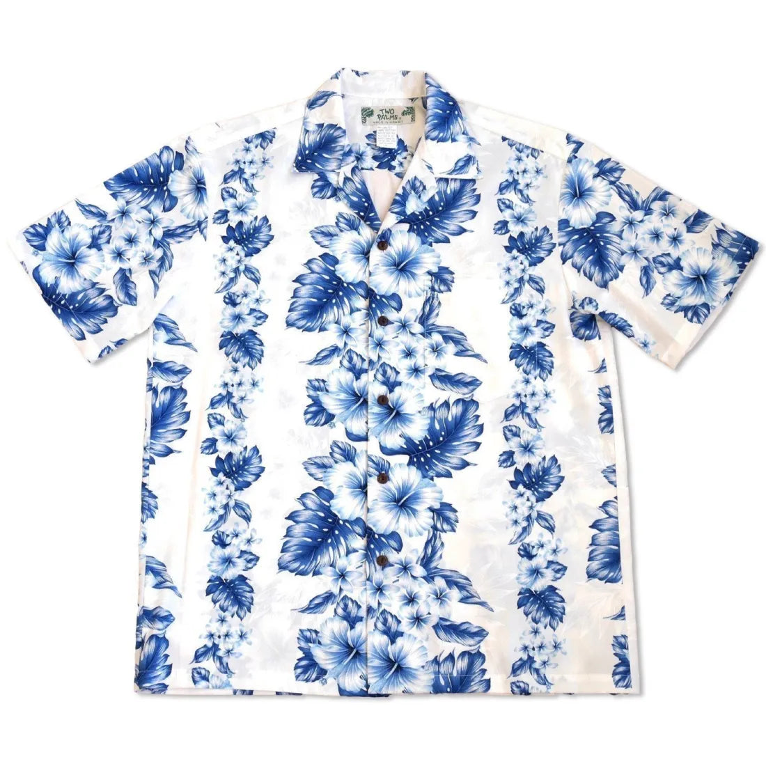 Hanalei White Hawaiian Cotton Shirt Classic Short Sleeve Blouse