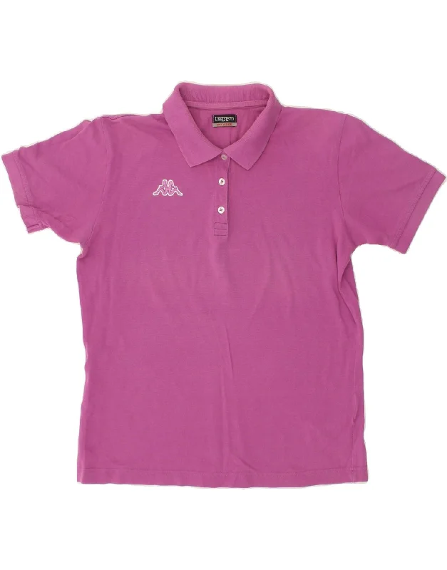 KAPPA Womens Polo Shirt UK 20 2XL Pink Cotton Classic Cropped Short Sleeve