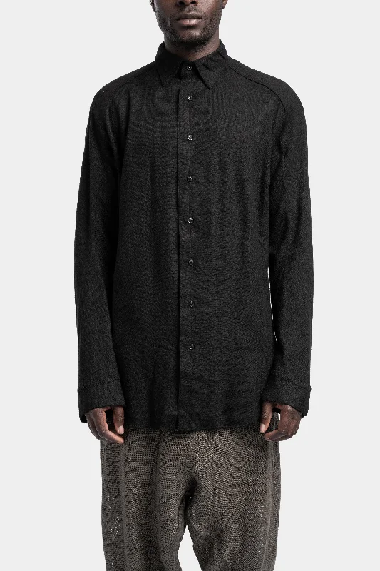 Raw silk shirt Casual Loose Short Sleeve