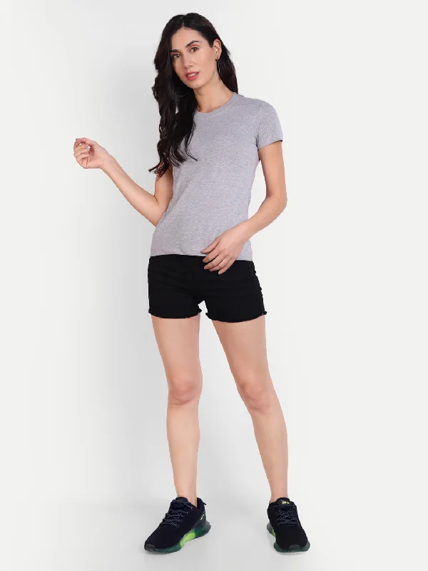 Solid Tshirt by UQ (Light Grey) Elegant Button-Down Short Shirt