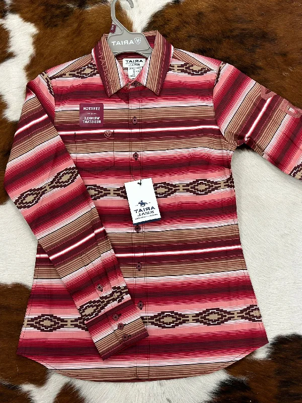 Women Ariat Team Kirby Blushing Serape Long Sleeve Shirt Comfortable Flowing Short Sleeve