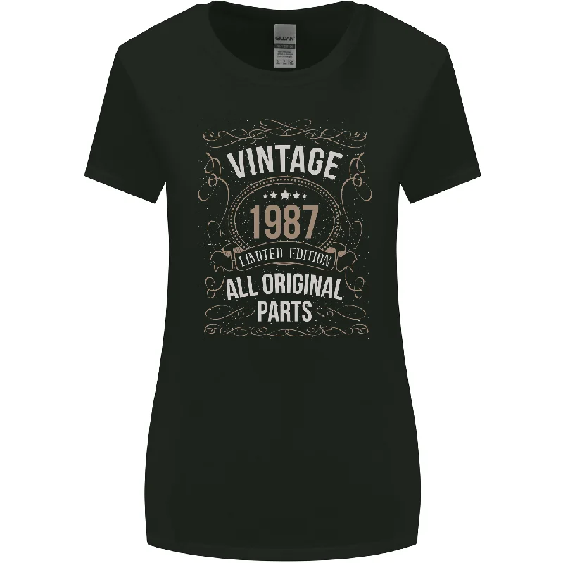 36th Birthday Limited Edition 1987 Womens Wider Cut T-Shirt Welt Pockets Slit Pockets Flap Pockets