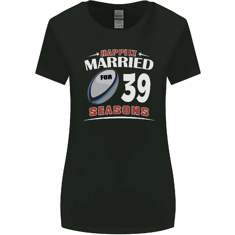 39 Year Wedding Anniversary 39th Rugby Womens Wider Cut T-Shirt Mesh Fabric Canvas Fabric Denim Fabric