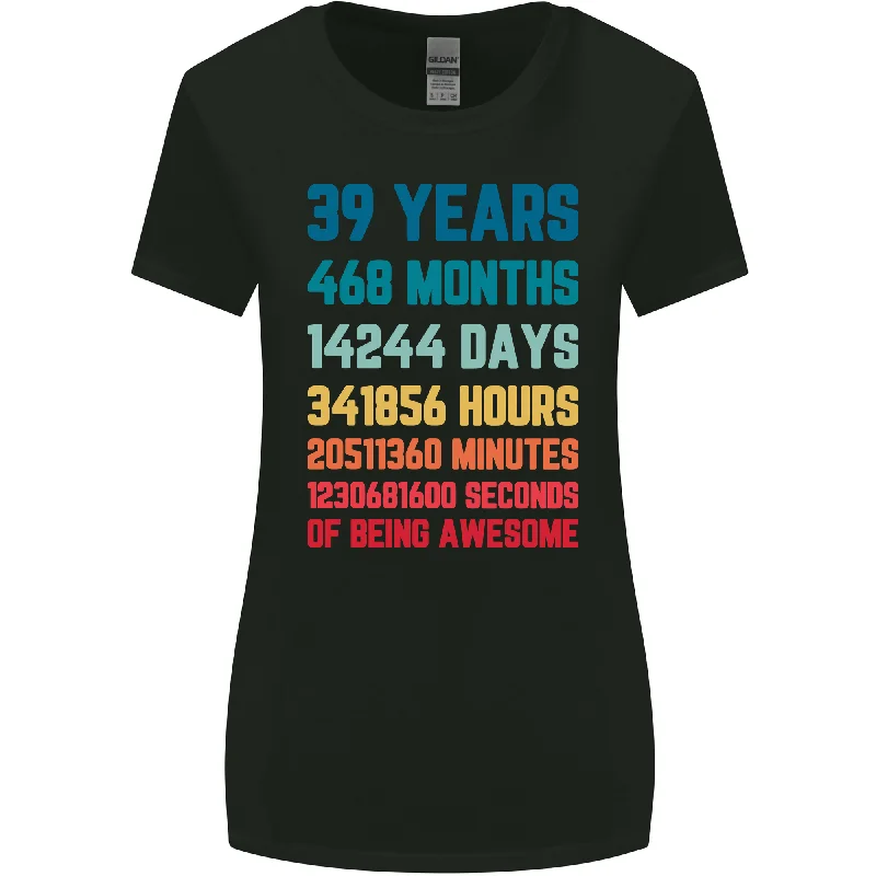 39th Birthday 39 Year Old Womens Wider Cut T-Shirt Modern Contemporary Chic