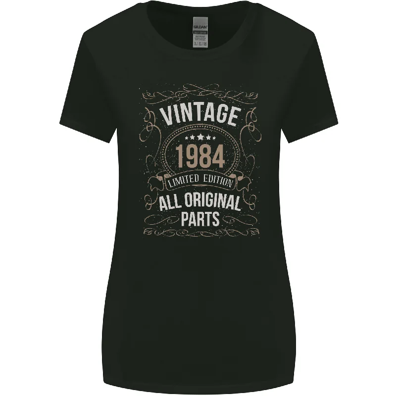 39th Birthday Limited Edition 1984 Womens Wider Cut T-Shirt Chenille Brocade Lace