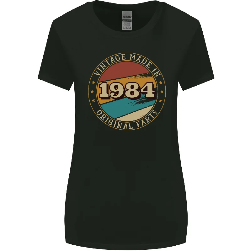 39th Birthday  Vintage Made In 1984 Womens Wider Cut T-Shirt Solid Print Embellished