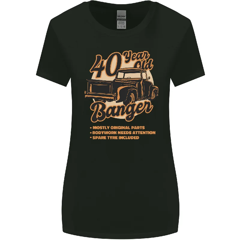 40 Year Old Banger Birthday 40th Year Old Womens Wider Cut T-Shirt Ribbed Striped Patterned