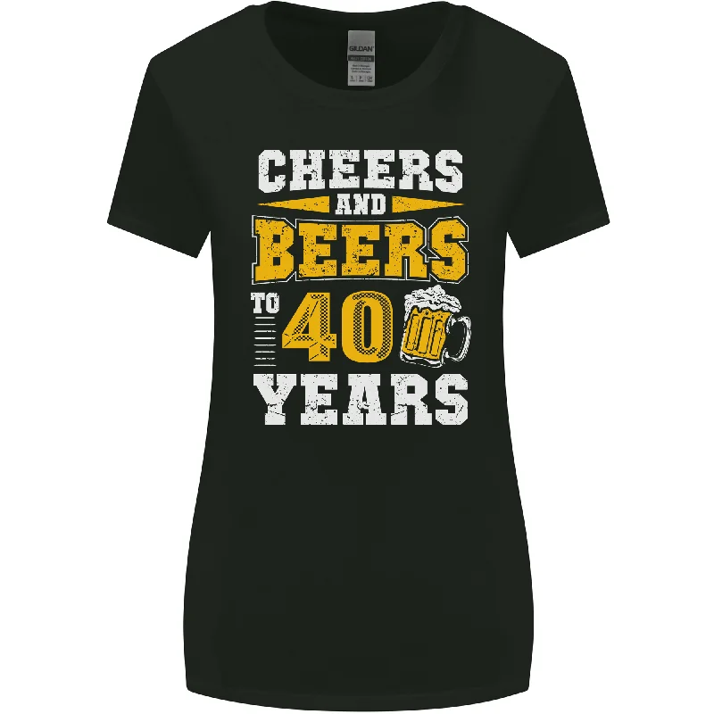 40th Birthday 40 Year Old Funny Alcohol Womens Wider Cut T-Shirt Embroidered Appliqued Beaded 40th Birthday 40 Year Old Funny Alcohol Womens Wider Cut T-Shirt Embroidered Appliqued Beaded