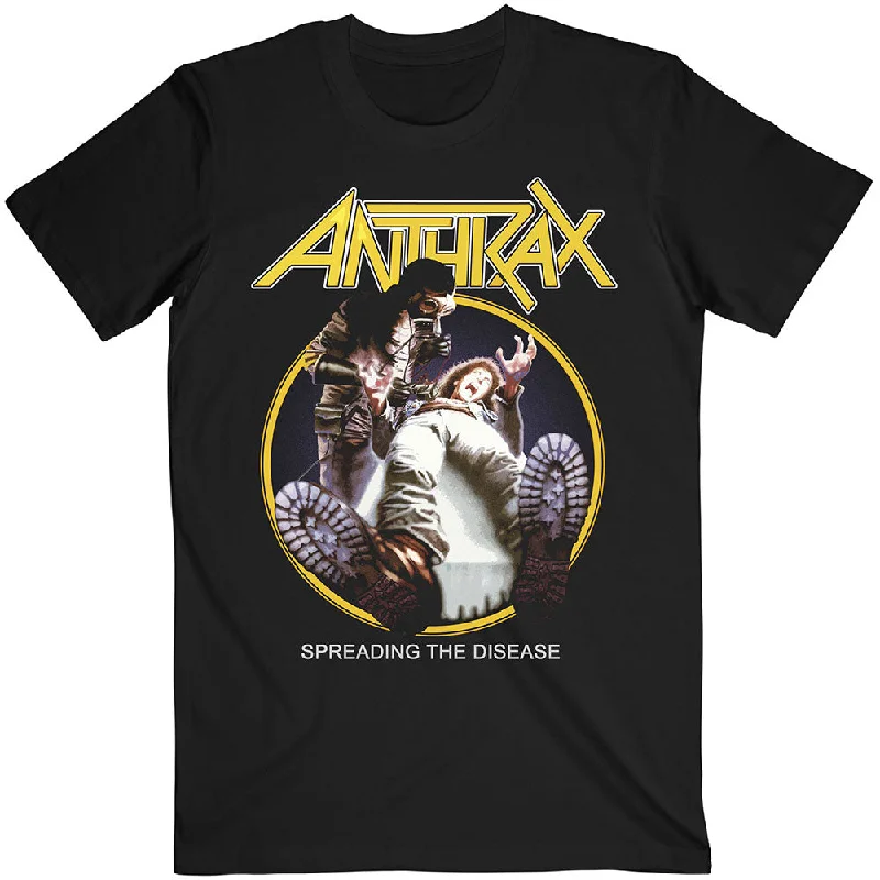 Anthrax | Official Band T-Shirt | Spreading The Disease Track list (Back Print) Oversized T-Shirt Spandex breathable