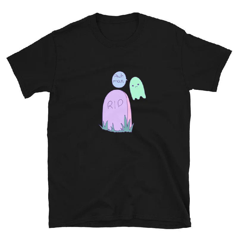 Awh Man Sad Ghost Short-Sleeve Unisex T-Shirt Chenille Blend Fleece Blend Nylon Blend