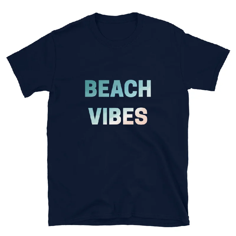 Beach Vibes Short-Sleeve Unisex T-Shirt Spandex Blend Rayon Blend Denim Blend