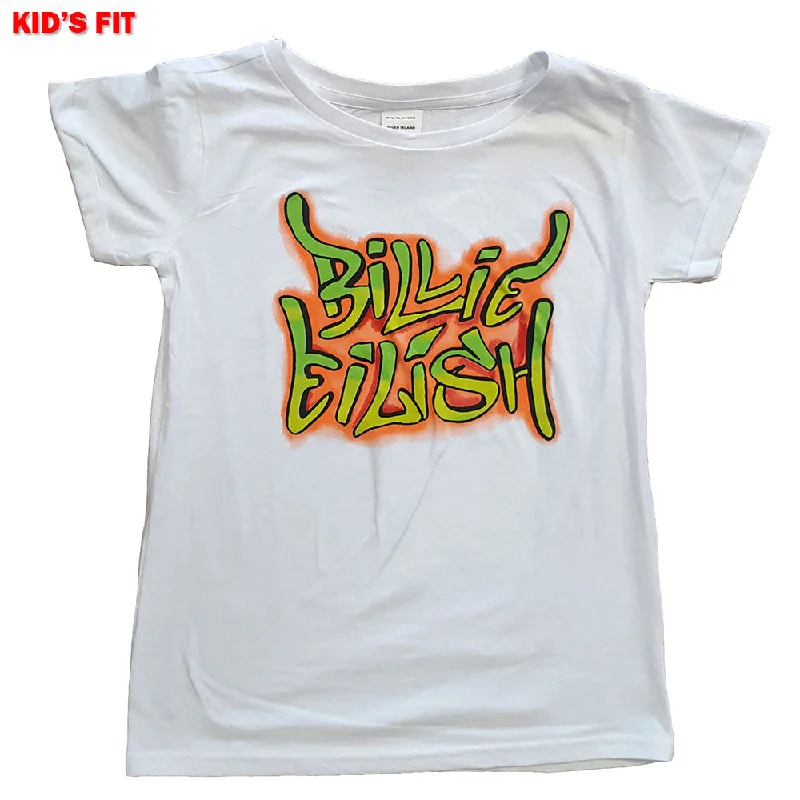 Billie Eilish Kids T-Shirt (Girls): Graffiti Fitted T-Shirt Seamless Stretchy