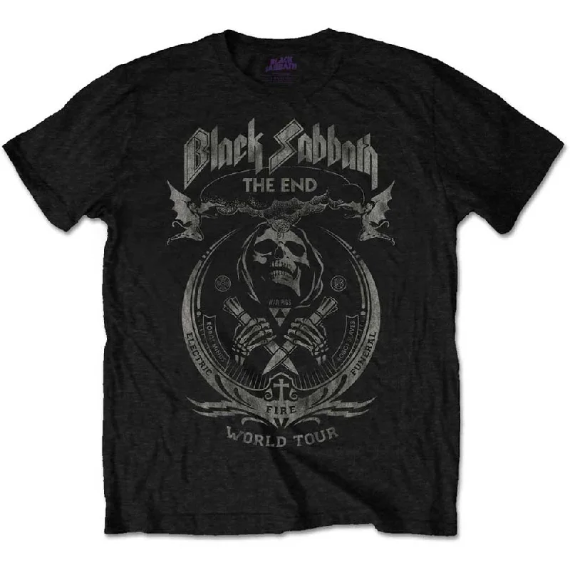 Black Sabbath | Official Band T-Shirt | The End Mushroom Cloud (Distressed) Front Pockets Side Pockets Patch Pockets