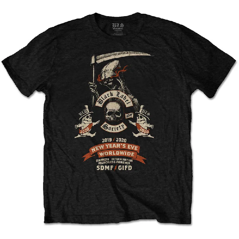 Black Label Society | Official Band T-Shirt | New Years Eve (Back Print) Spandex Blend Rayon Blend Denim Blend