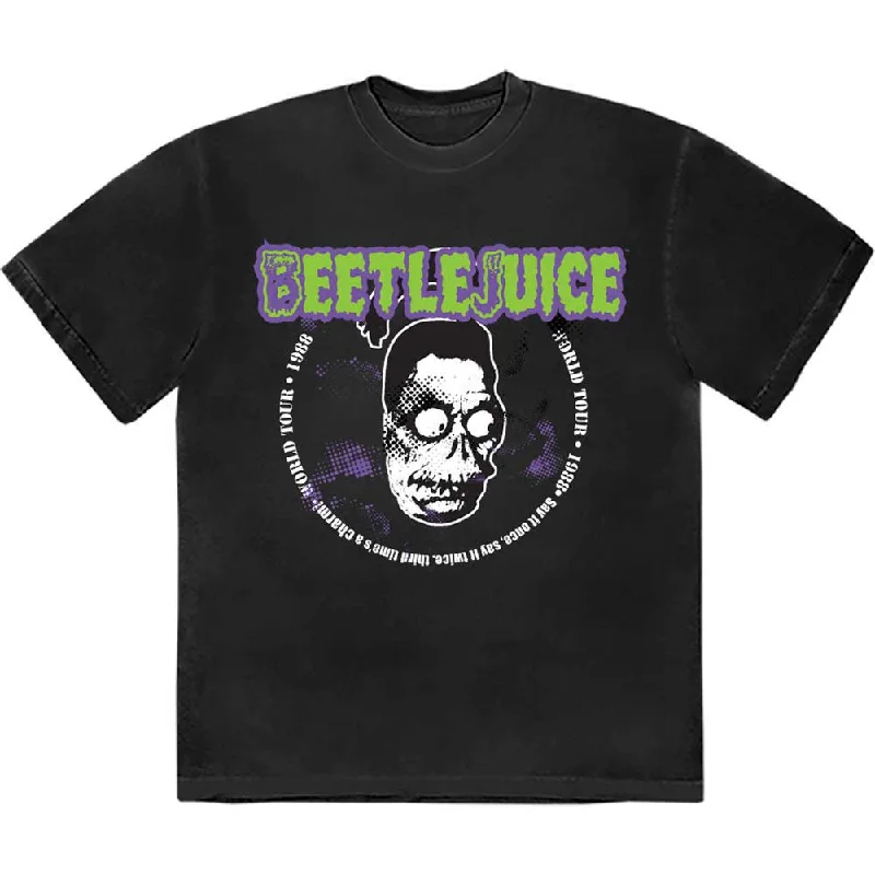 Warner Bros | Official Band T-Shirt | Beetlejuice 1988 World Tour Seamless Knitted Crochet