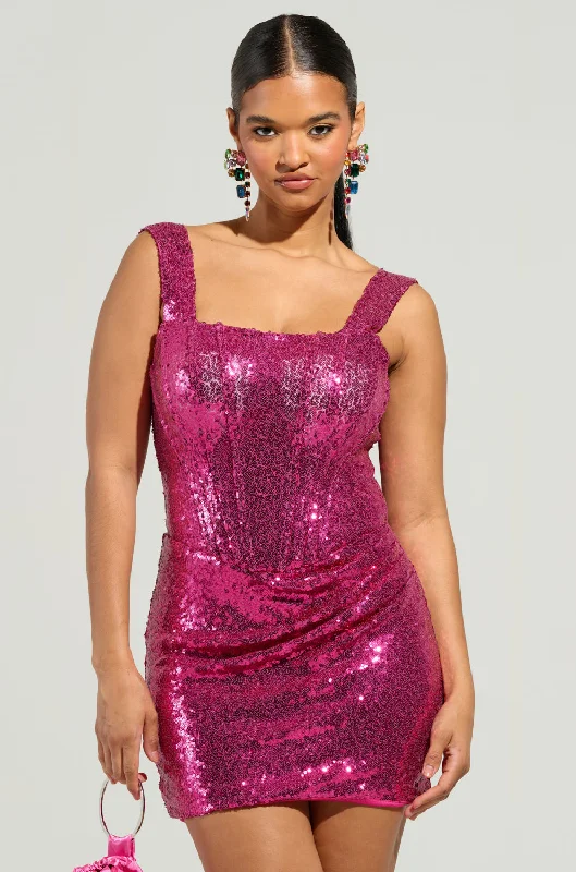 DANCE ALL NIGHT SEQUIN CORSET MINI DRESS Stylish Sweetheart Neck Mini Dress