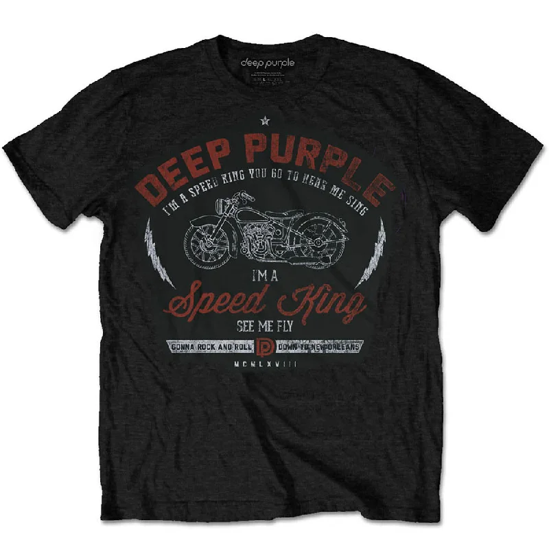 Deep Purple | Official Band T-Shirt | Speed King Cashmere Blend Cotton Blend Poly Blend Deep Purple | Official Band T-Shirt | Speed King Cashmere Blend Cotton Blend Poly Blend