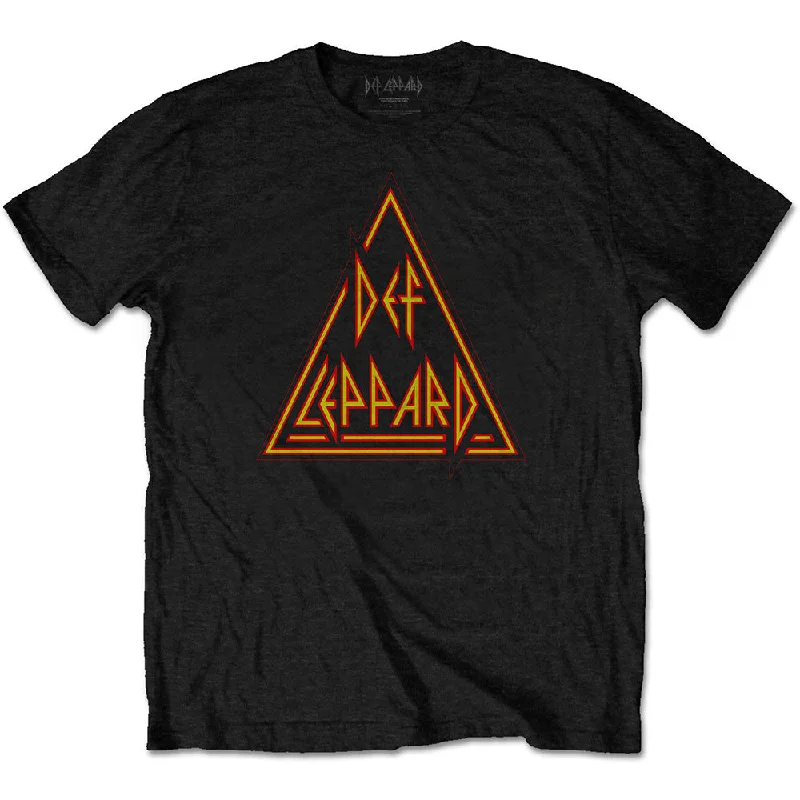 Def Leppard | Official Band T-Shirt | Classic Triangle Collared Crew Neck Turtle Neck