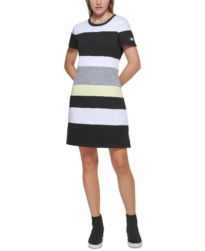 DKNY Jeans Striped Mini Dress Comfortable Bodycon Mini Dress