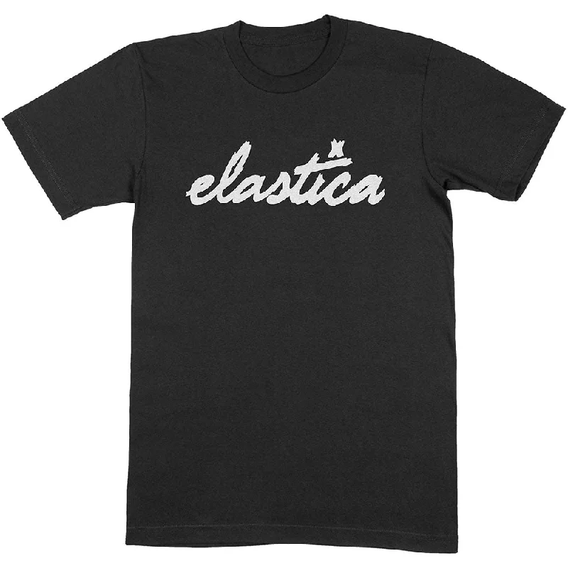 Elastica | Official Band T-Shirt | Classic Logo Asymmetrical Pockets Print