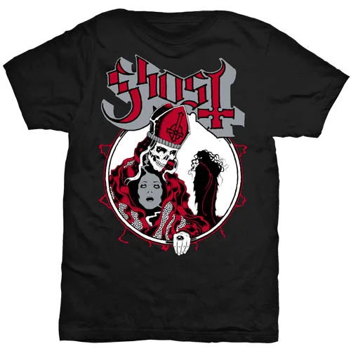 Ghost | Official Band T-Shirt | Hi-Red Possession Ribbed T-Shirt High Neck Heavyweight