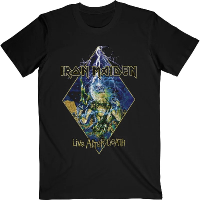 Iron Maiden | Official Band T-Shirt | Live After Death Diamond Nylon Fabric Polyester Fabric Spandex Fabric