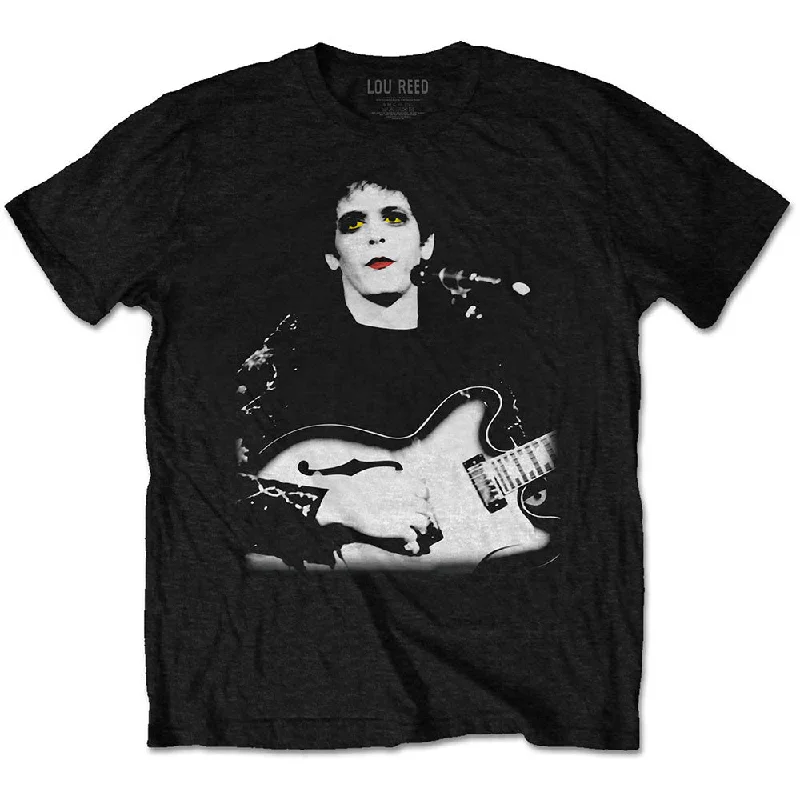 Lou Reed | Official Band T-shirt | Bleached Photo Front Pockets Side Pockets Patch Pockets