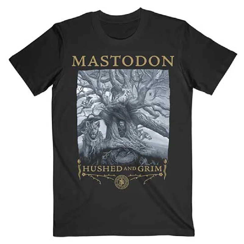 Mastodon | Official Band T-Shirt | Hushed & Grim Cover Solid Color Striped Floral