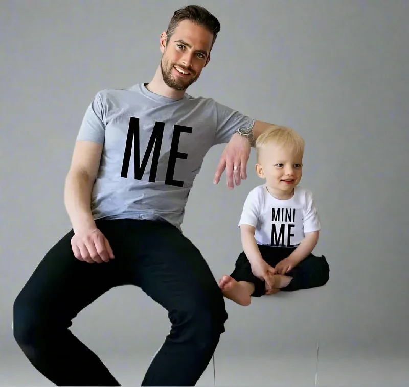 Matching Father and Child "Me & Mini Me" T-Shirt Set – Adorable Dad and Kid Outfit Spandex Blend Rayon Blend Denim Blend Matching Father and Child "Me & Mini Me" T-Shirt Set – Adorable Dad and Kid Outfit Spandex Blend Rayon Blend Denim Blend