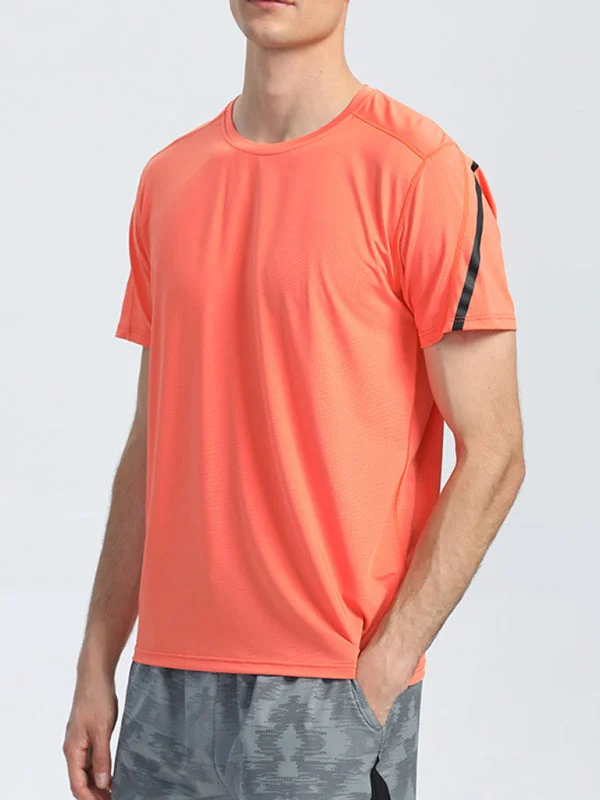 Men's loose, breathable and quick-drying sports t-shirt Mesh Blend Leather Blend Suede Blend