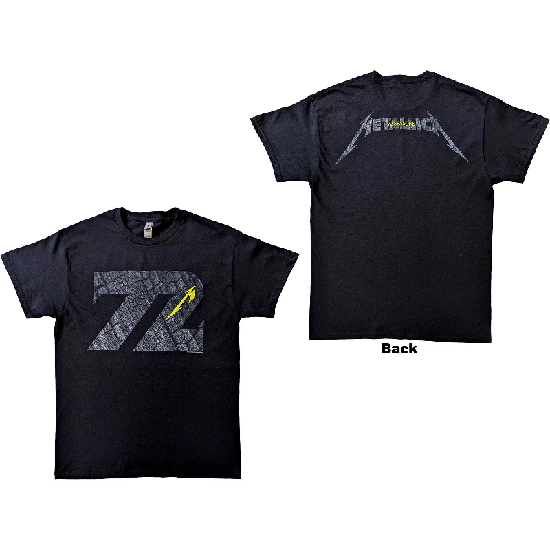 Metallica | Official Band T-Shirt | 72 Seasons Charred Logo (Back Print) Front Pockets Side Pockets Patch Pockets