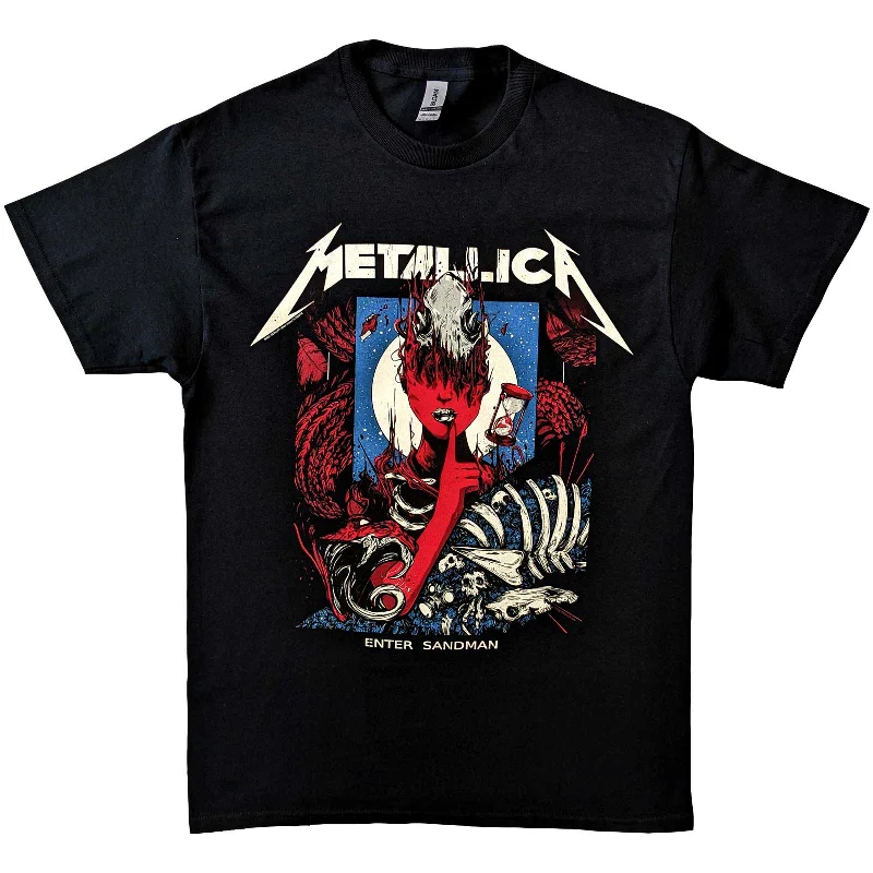 Metallica | Official Band T-Shirt | Enter Sandman Poster Fitted T-Shirt Seamless Stretchy