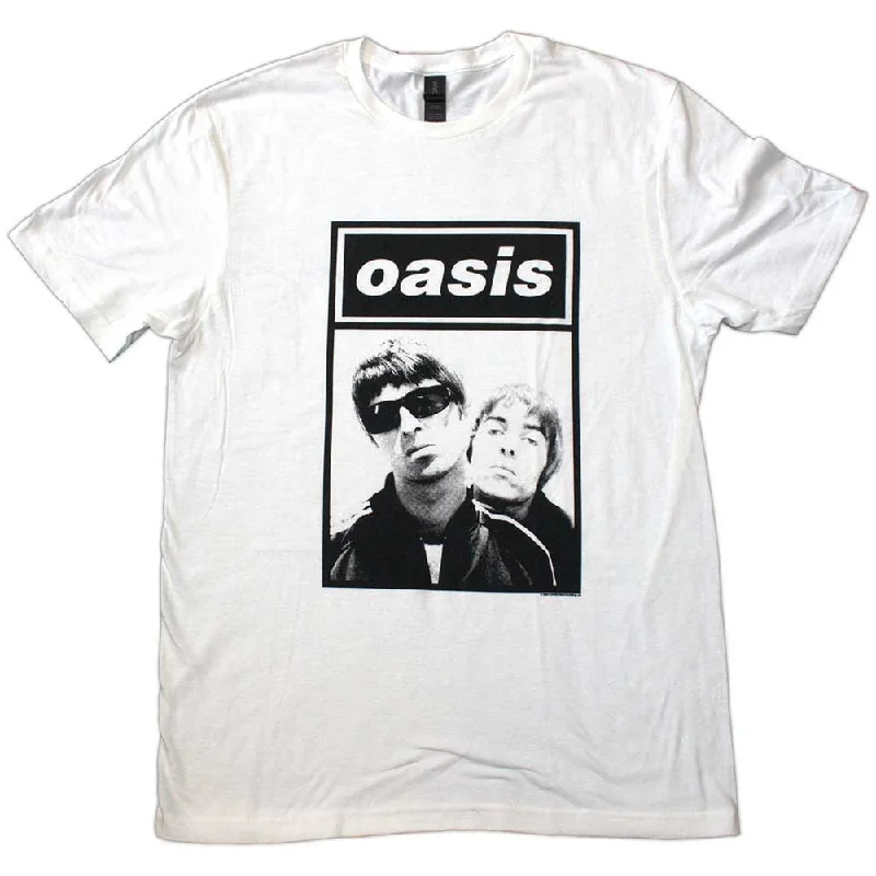 Oasis | Official Band T-Shirt | Noel & Liam Boxed Photo Thin T-Shirt Open Front Quick Dry