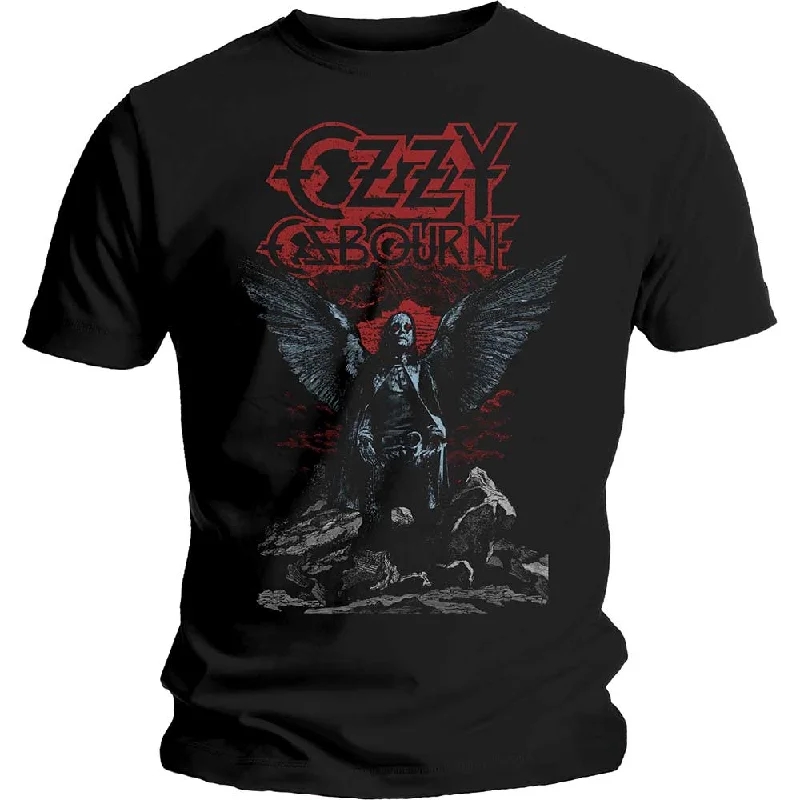 Ozzy Osbourne | Official Band T-Shirt | Angel Wings Iron Safe Non-Iron Wrinkle Free