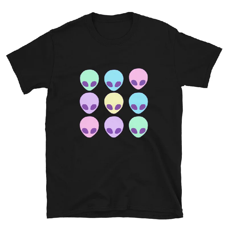 Pastel Goth Aliens Short-Sleeve Unisex T-Shirt Asymmetrical Pockets Print