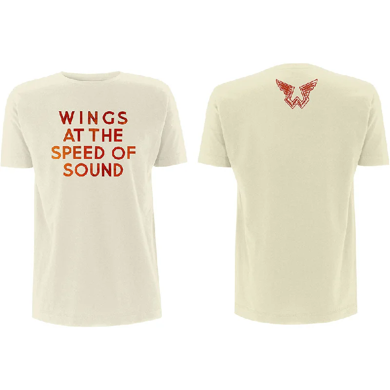 Paul McCartney | Official Band T-Shirt | Wings at the Speed of Sound (Back Print) Boxy Fit Fitted Loose