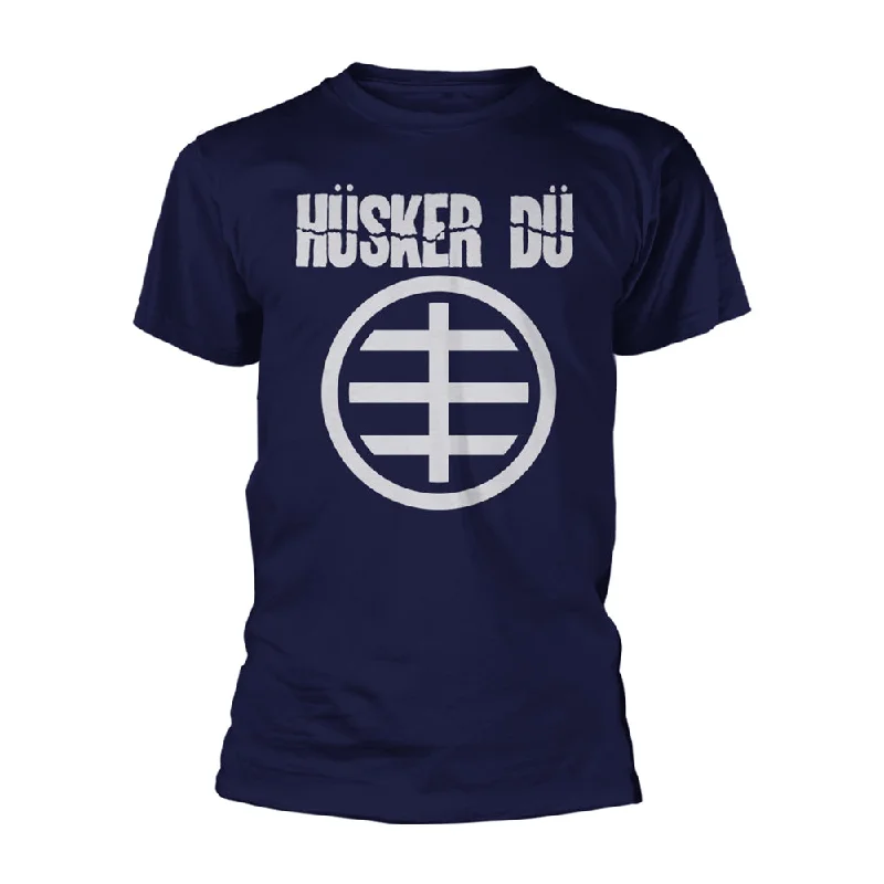 Husker Du Unisex T-shirt: Circle Logo 1 Striped Floral Plaid