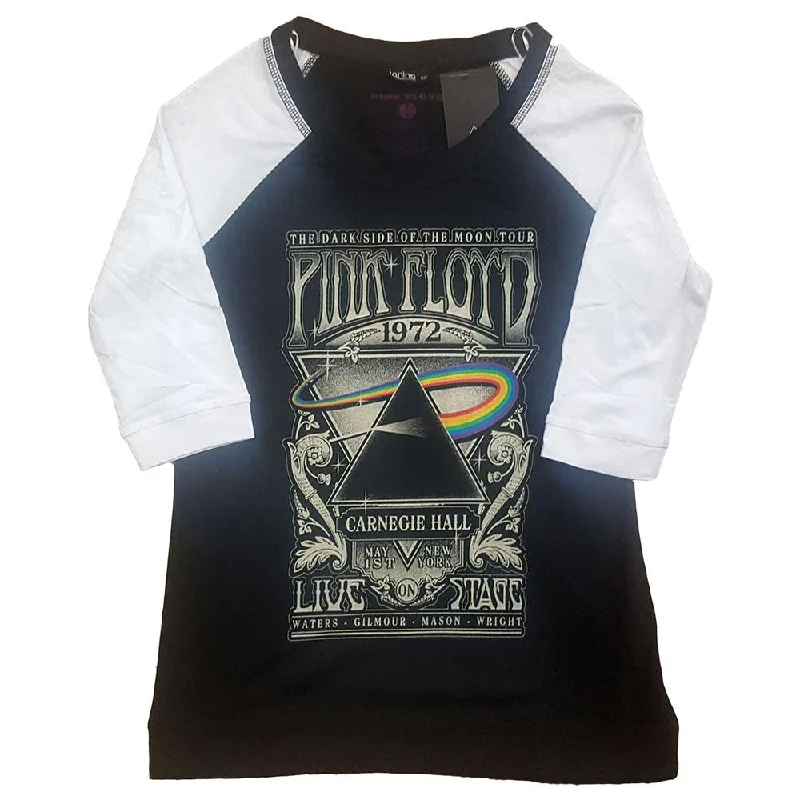 Pink Floyd Raglan T-Shirt: Carnegie Hall Poster Hooded Caped Shawl Collar