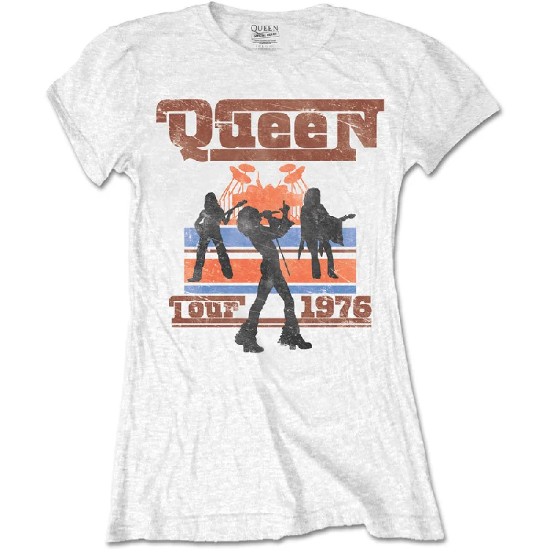 Queen Ladies T-Shirt: 1976 Tour Silhouettes Terry Blend Velvet Blend Canvas Blend