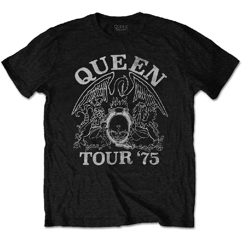 Queen Eco-T-Shirt: Tour '75 Mesh Blend Leather Blend Suede Blend