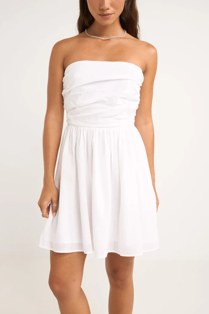 Rhythm Mila Mini Dress - WHITE Classic Black Mini Dress