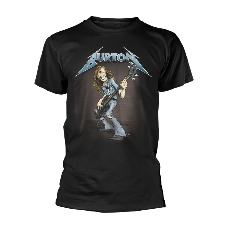 Metallica Unisex T-shirt: Cliff Burton Squindo Stack Ribbed T-Shirt High Neck Heavyweight