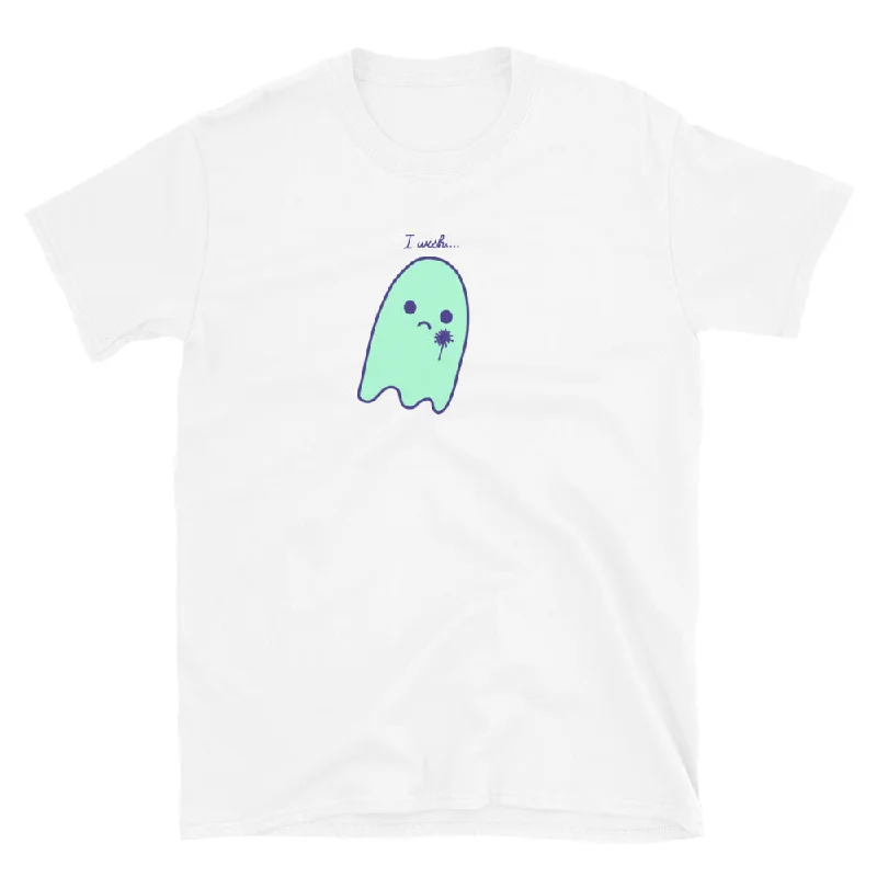 Sad Ghost Comic Dandelion Wish Short-Sleeve Unisex T-Shirt Basic T-Shirt Crew Neck Short Sleeve