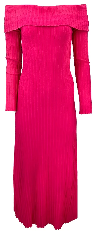 Simon Miller Espen Rib Midi Dress in Pink Stylish Wraparound Midi Dress