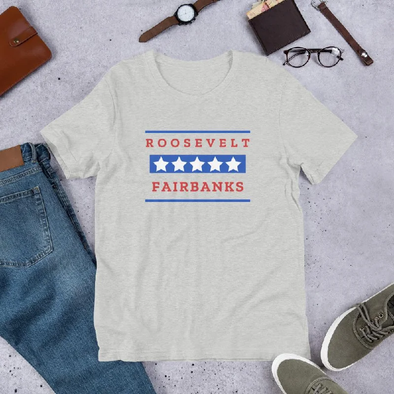 Teddy Roosevelt T-Shirt | Roosevelt Fairbanks Election Collared Crew Neck Turtle Neck