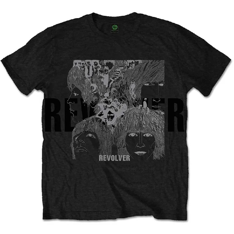 The Beatles Unisex Premium T-Shirt: Reverse Revolver with Foiled Application Print Jacquard Patchwork