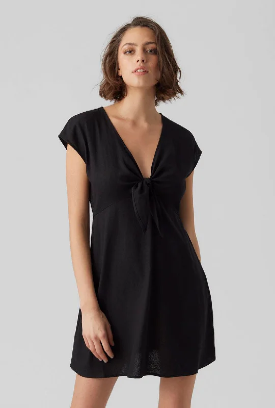 VERO MODA MILO CAP SLEEVE MINI DRESS Comfortable Linen Mini Dress