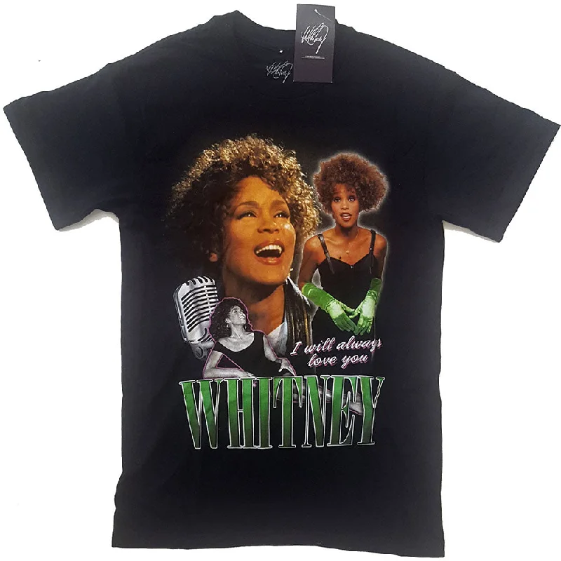 Whitney Houston | Official Band T-Shirt | Always Love You Homage Lace Blend Ribbed Blend Corduroy Blend